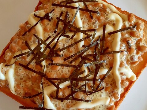 納豆と海苔のトースト